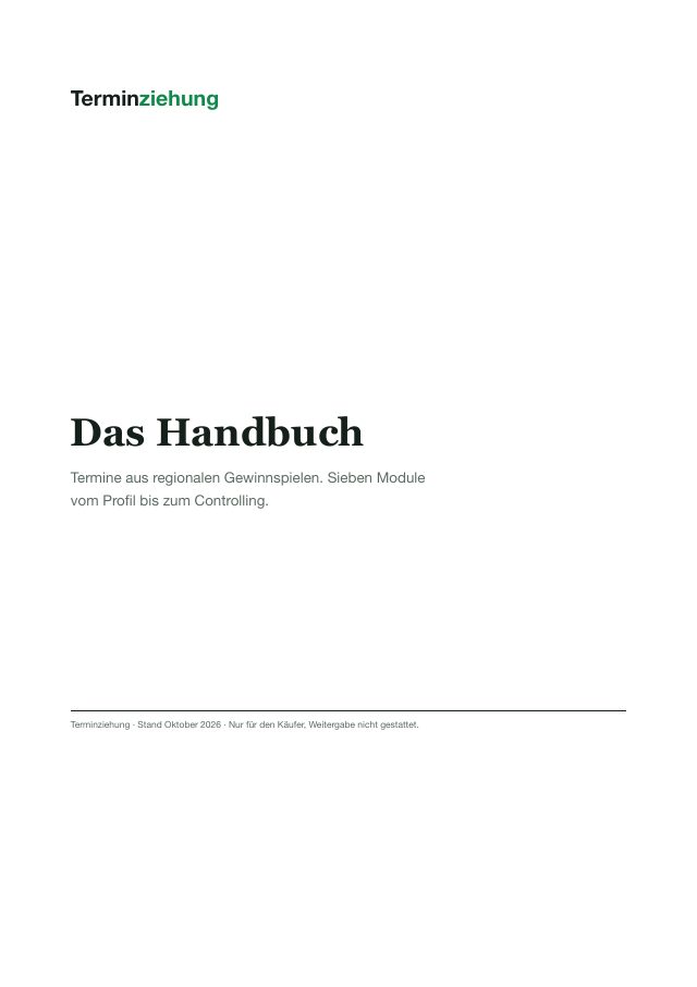 Titelseite des Handbuchs von Terminziehung